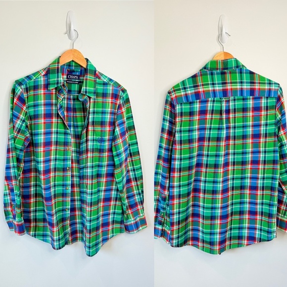 Chaps Brushed Green Men’s Flannel Button Up (S) - Picture 1 of 6
